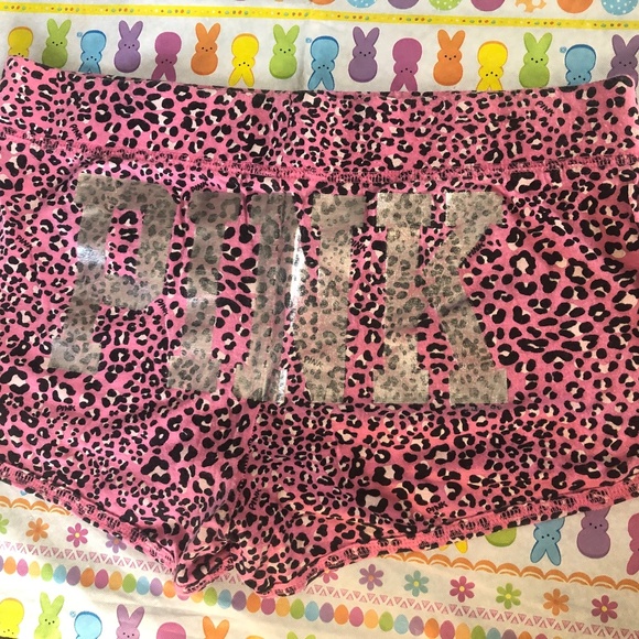PINK Victoria's Secret Pants - Victoria’s Secret Pink Leopard Pink Sleep Shorts Size XS…